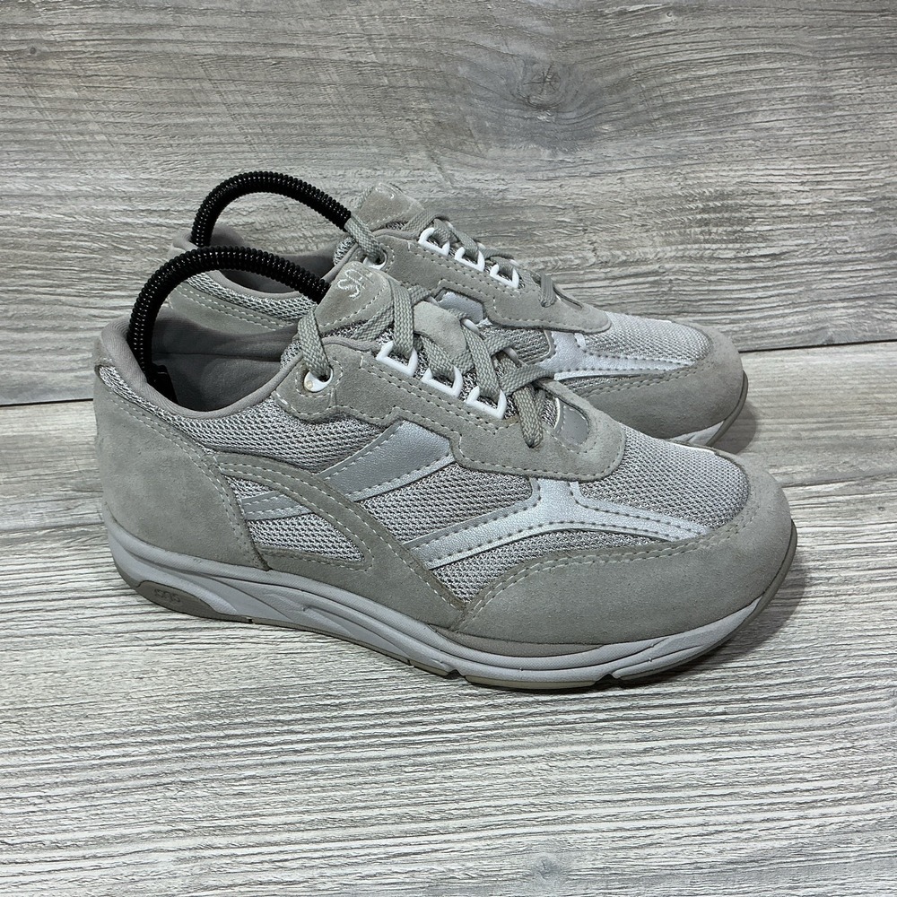 SAS Tour Mesh Lace Up Sneaker Dust Suede Gray Comfort Women's Size 7 W3 X Wide